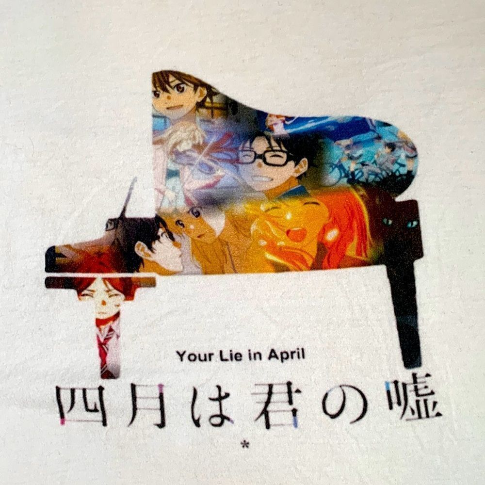 Your Lie in April Anime Graphic Nano-T Fitted T-Shirt M White